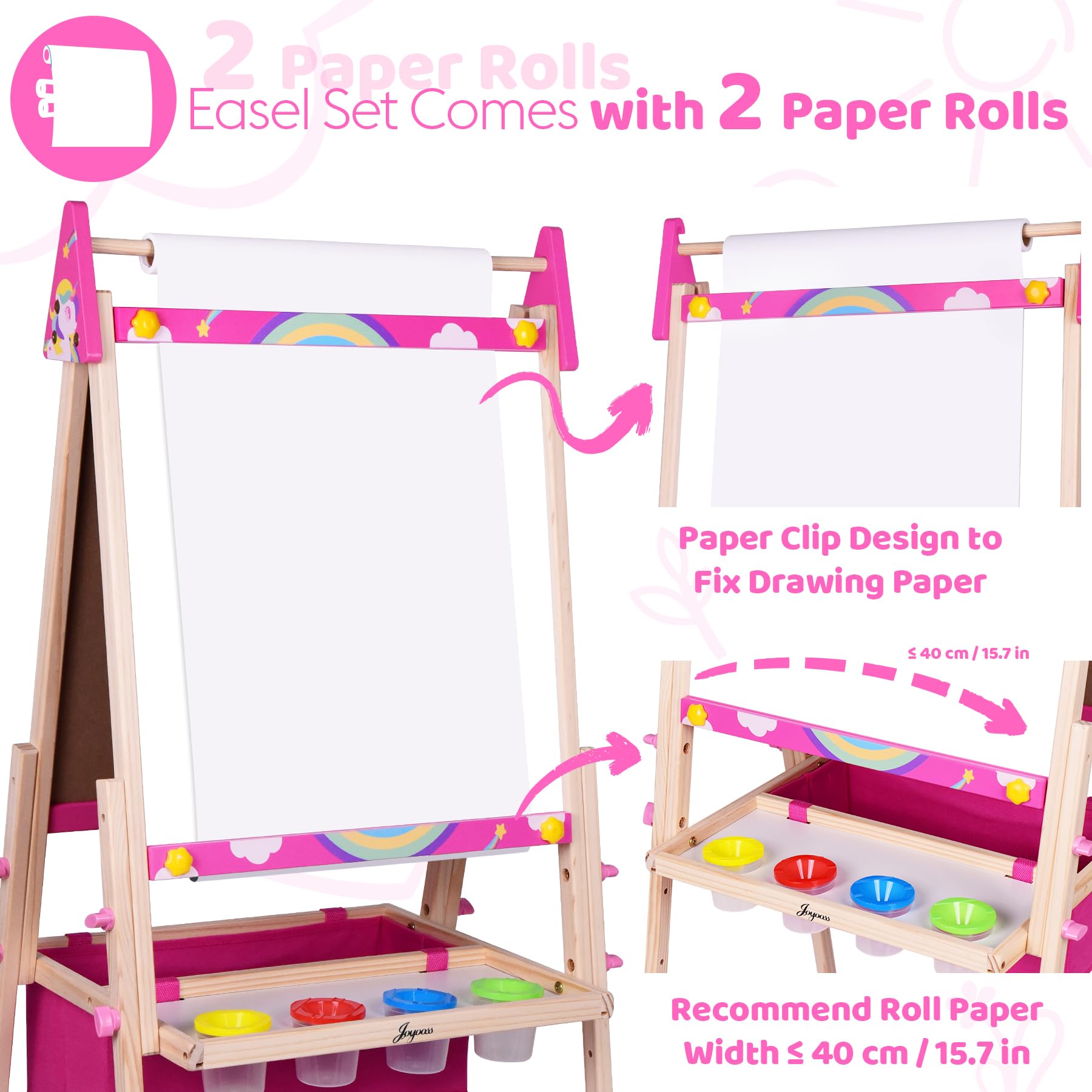 Joyoss art easel height adjustment grows with children.