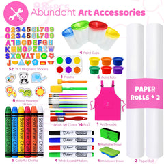 Joyoss art easel tray keeps supplies within easy reach.