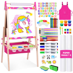 Joyoss art easel wooden frame for kids emphasizes stable, safe play.