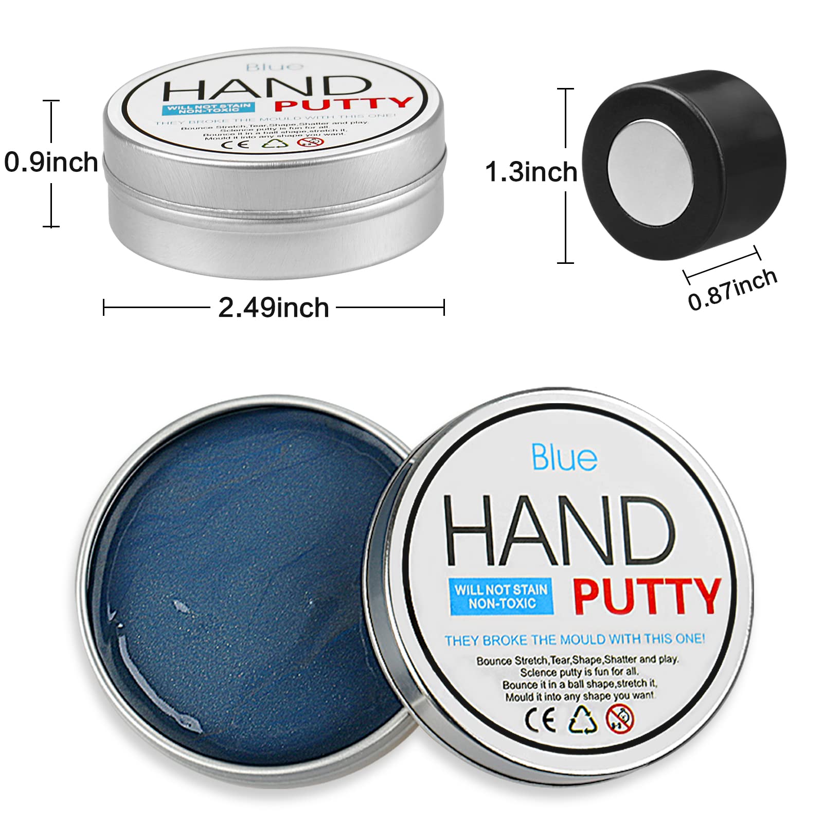 JOYPRO Magnetic Slime Putty Blue shaped like clay for custom forms and ideas.