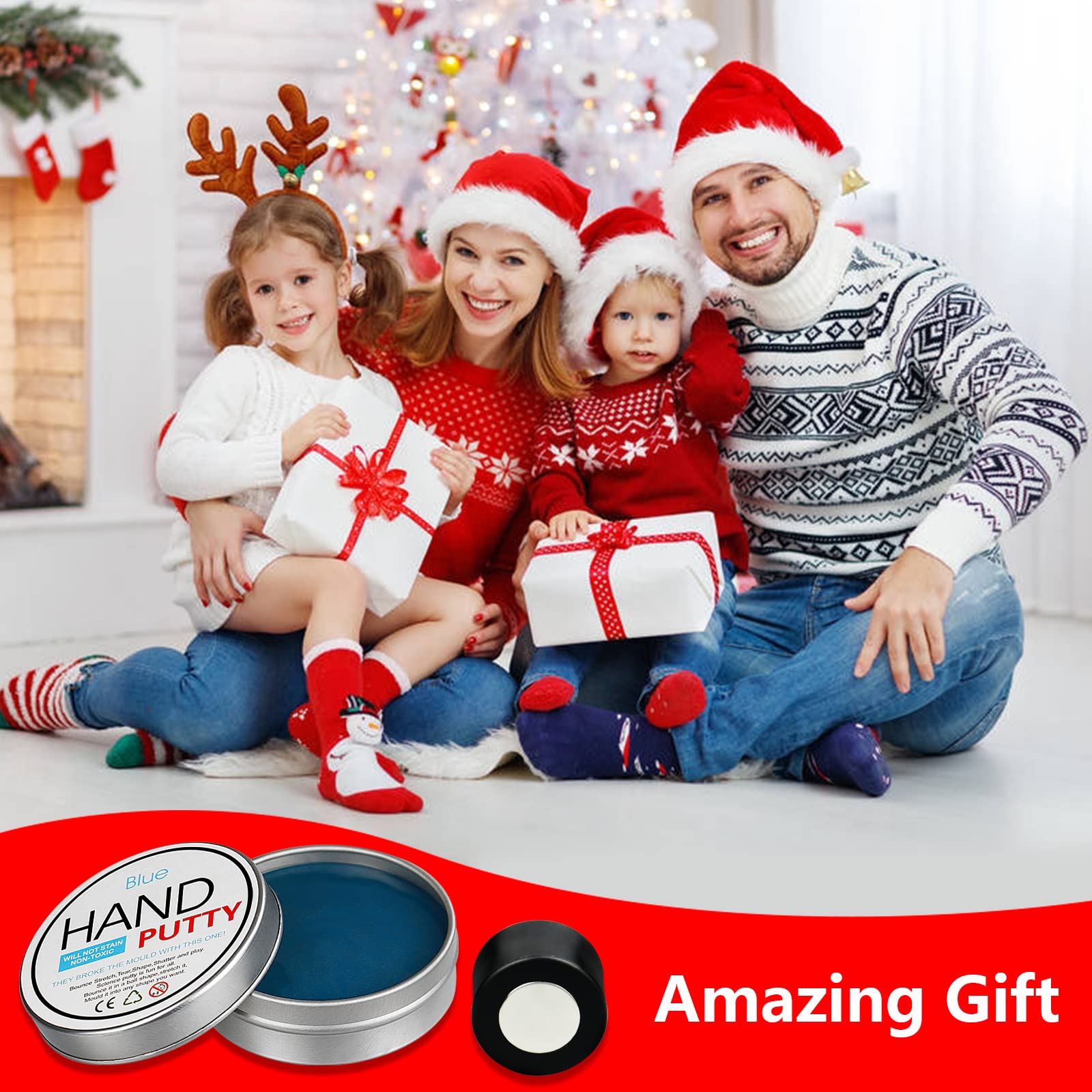 JOYPRO Magnetic Slime Putty Blue stretched to demonstrate flexible creativity and play.
