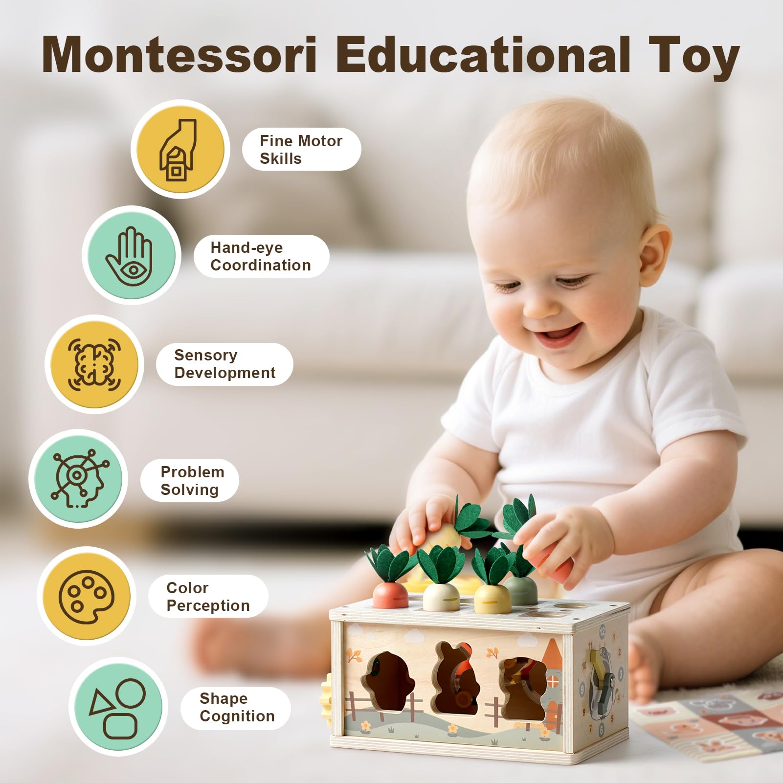 Joyreal 8-in-1 learning clock aids time-telling basics with interactive knobs.