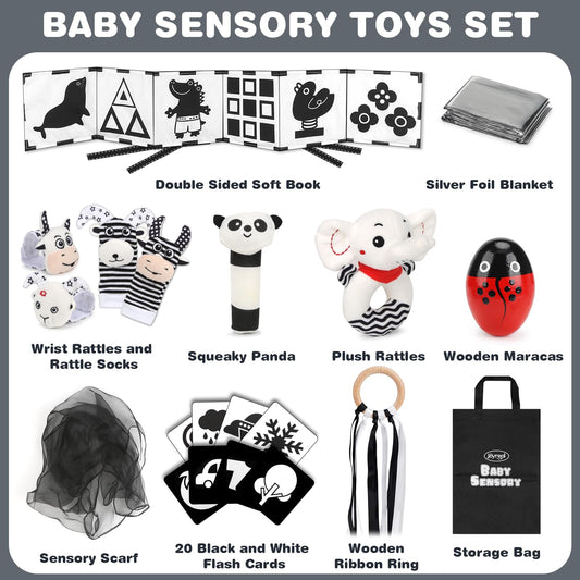 Joyreal black and white flash cards boost early visual focus and attention.