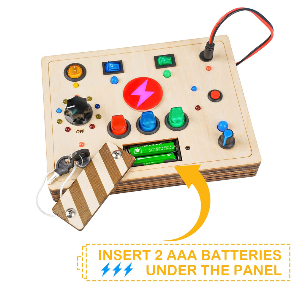 Joyreal wooden busy board supports dexterity and color recognition.