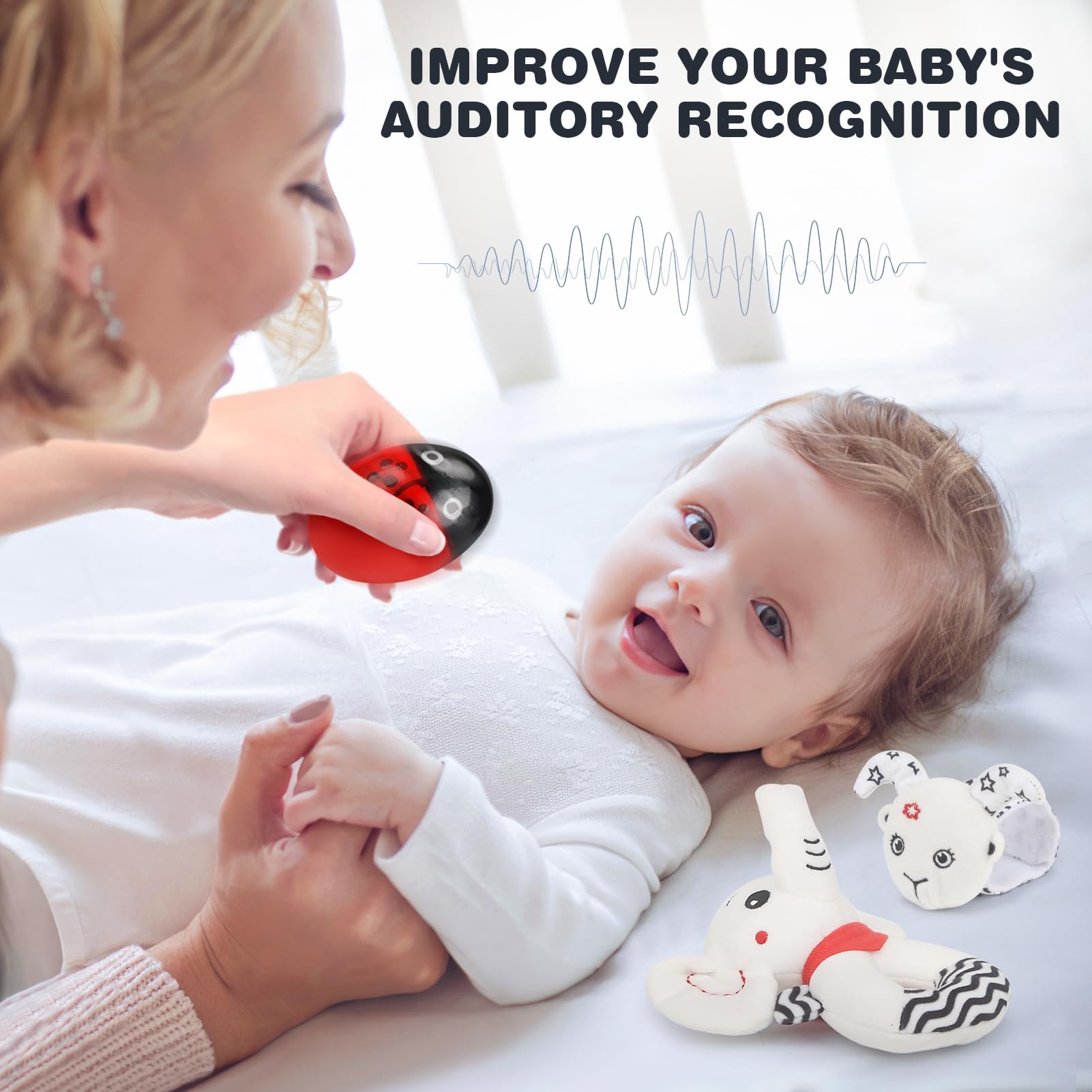 Joyreal double-sided soft book provides safe tactile exploration for babies.