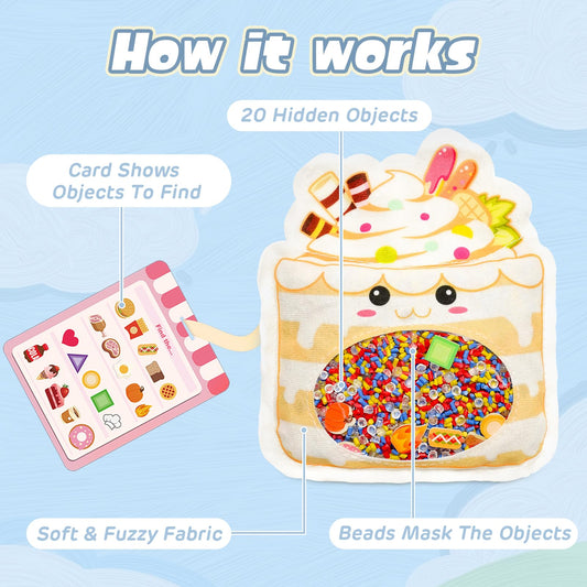 Joyreal Hide and Seek Busy Bag ice cream visual invites tactile exploration during travel.