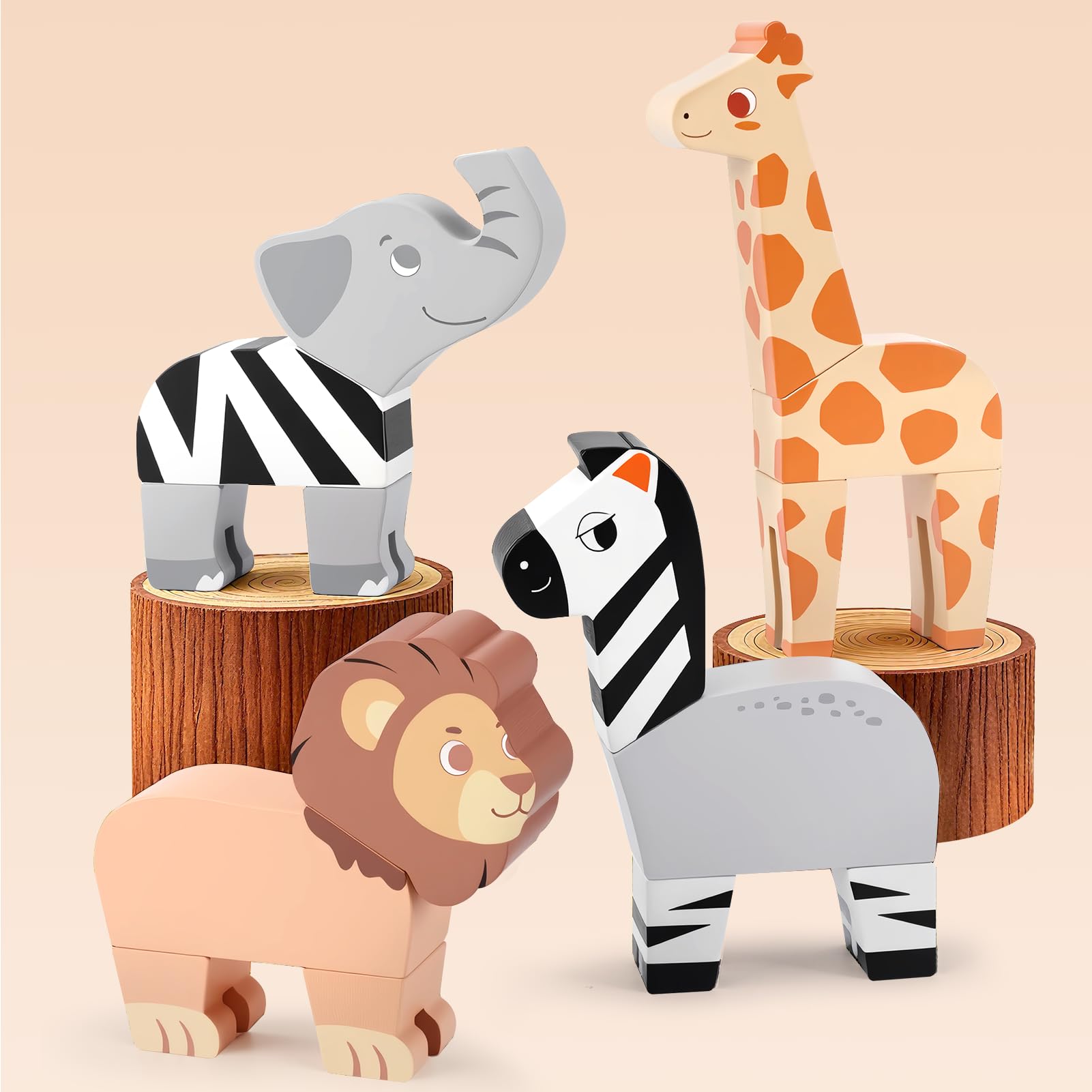 Joyreal kid-friendly jungle characters encourage storytelling and hands-on exploration.