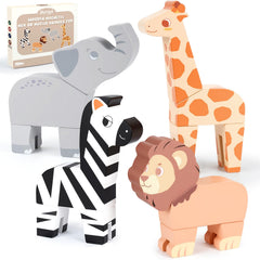 Joyreal magnetic jungle animals assembly shows secure magnetic connections for imaginative play.