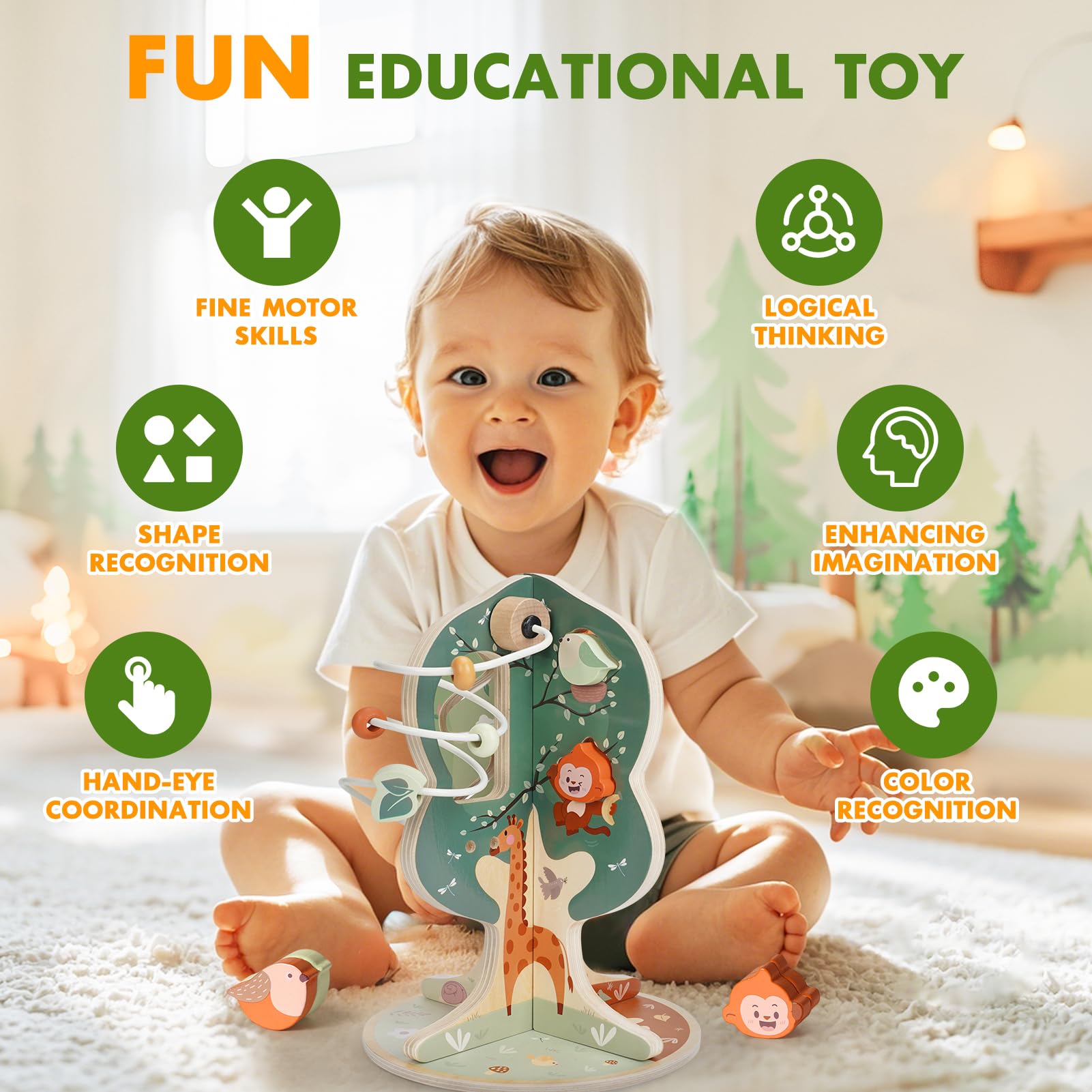 Joyreal Montessori motor-skills cube supports fine motor development through twisting and sliding