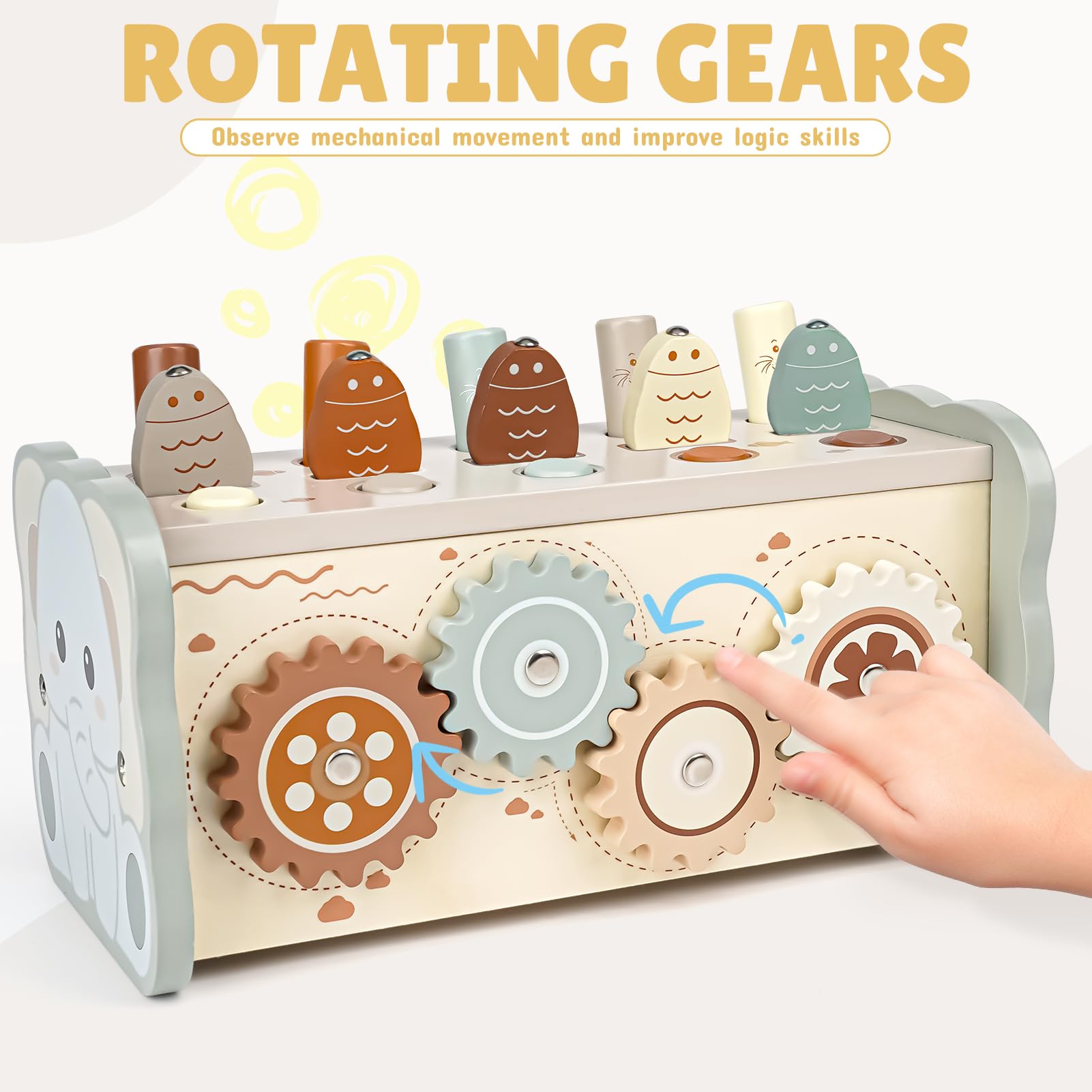Joyreal natural wood toy with smooth edges and water-based finish for safe play