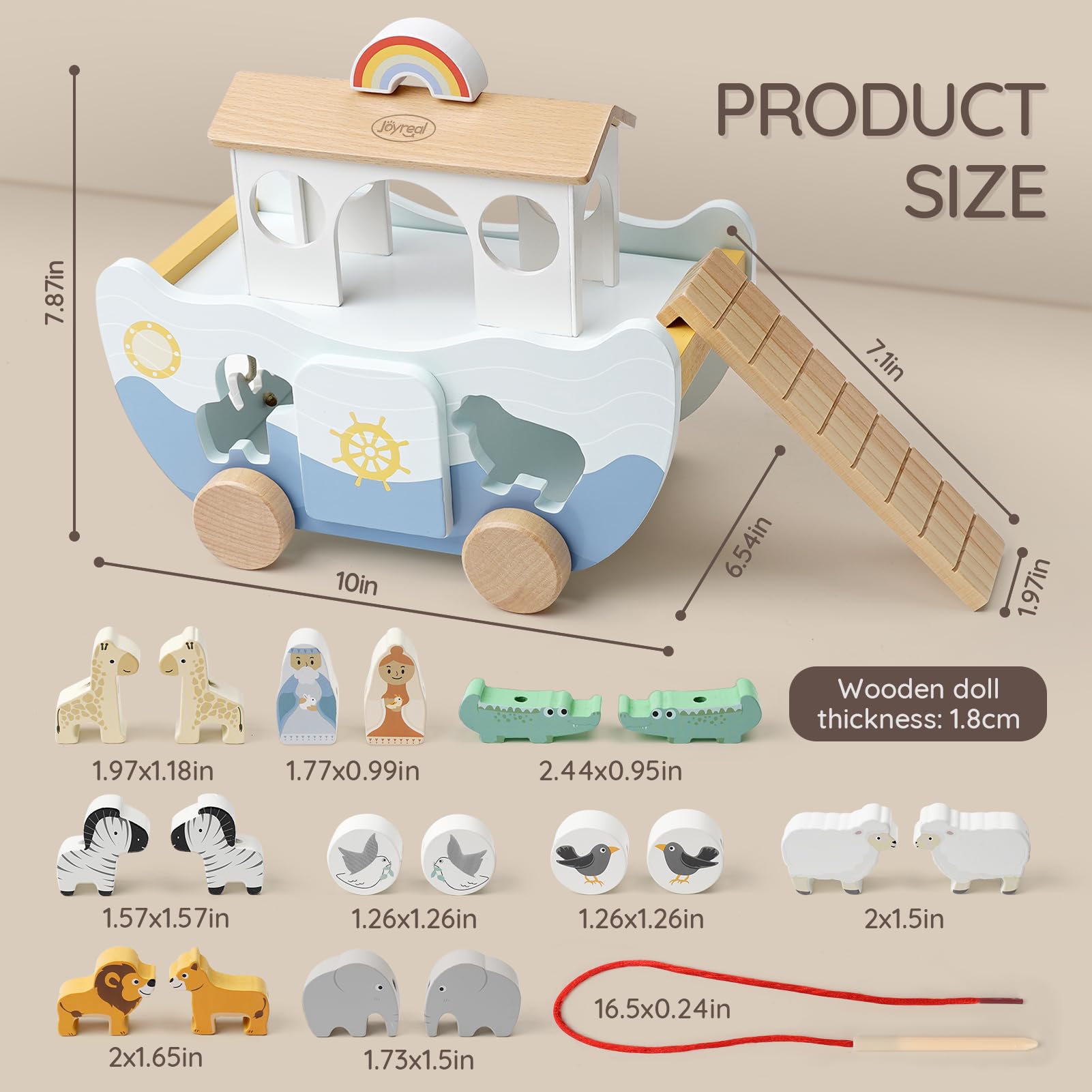 Joyreal Noah's Ark Noah wife figurines for role-play storytelling adventures