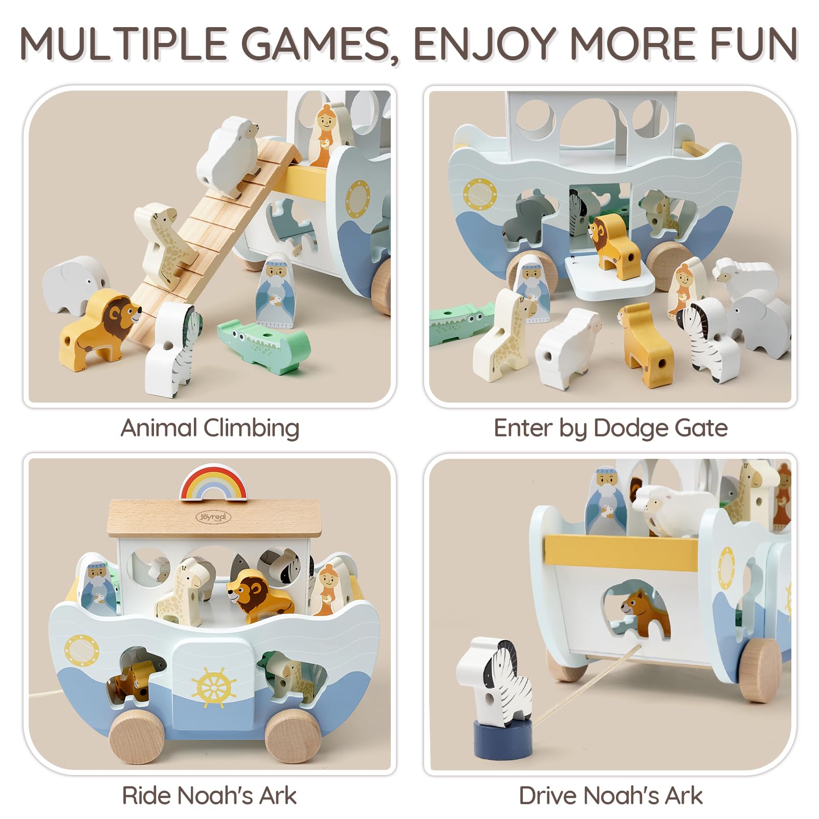 Joyreal Noah's Ark rainbow detail brightening nurseries and playrooms