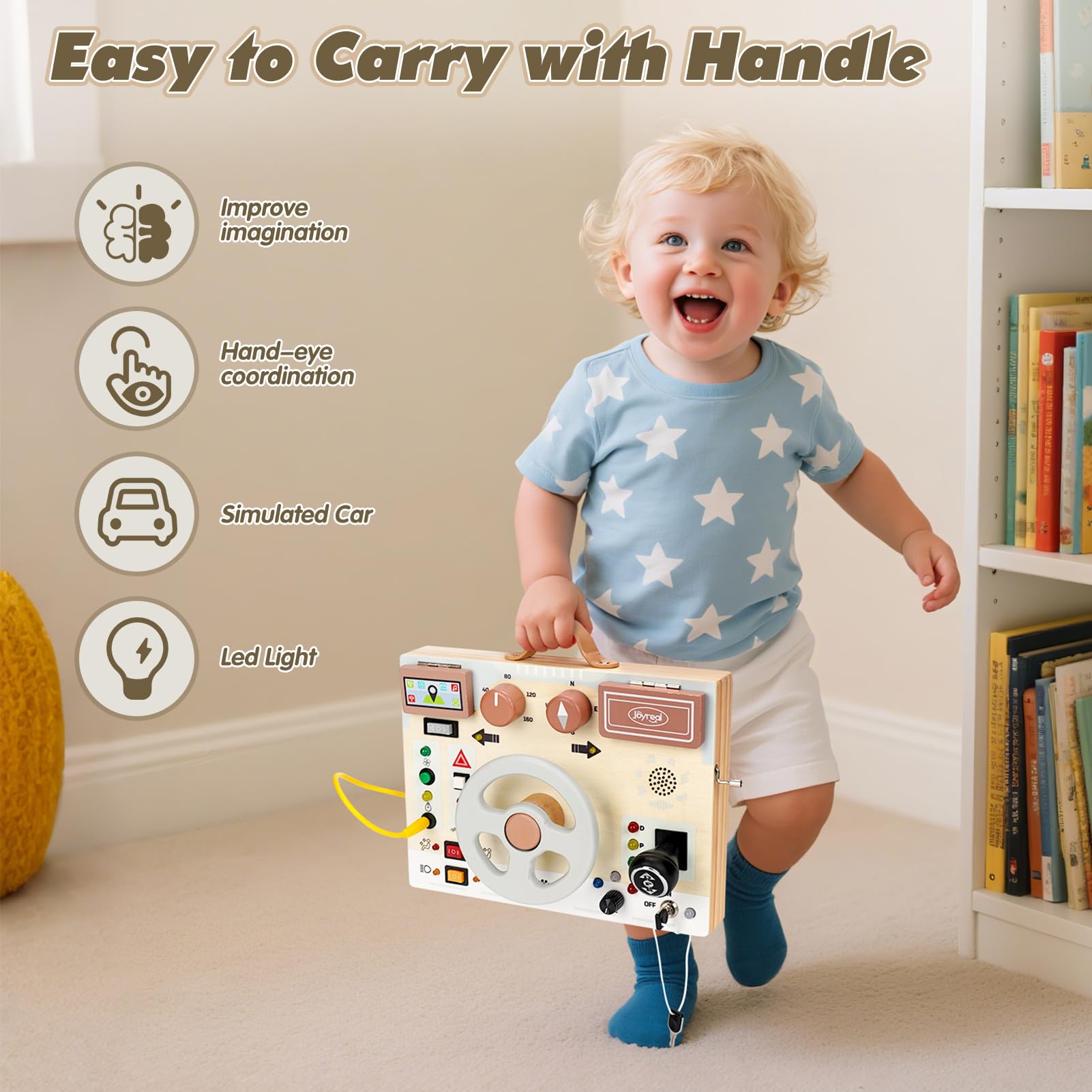 Joyreal solid wood construction with child-safe paint ensures durable, safe play.