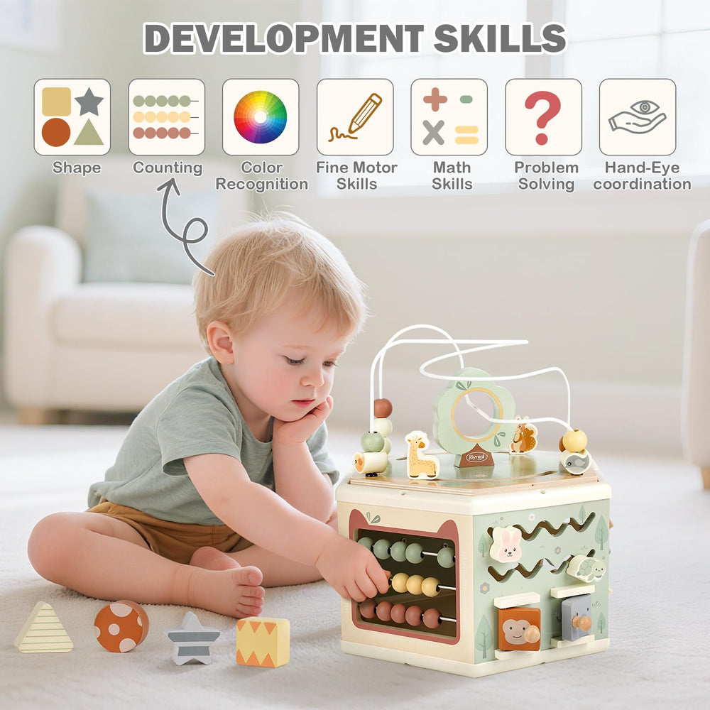 Joyreal cube with number and shape blocks for early math recognition