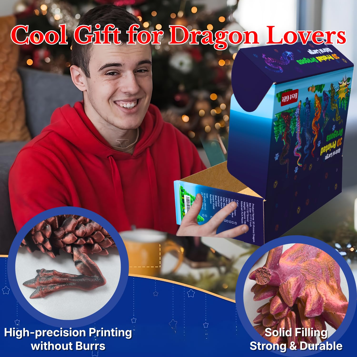 Joyroud dragon large desk decor ideal for shelves and desks.