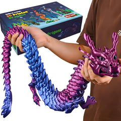 Joyroud laser purple dragon toy in articulated pose for desk decor and tactile play.