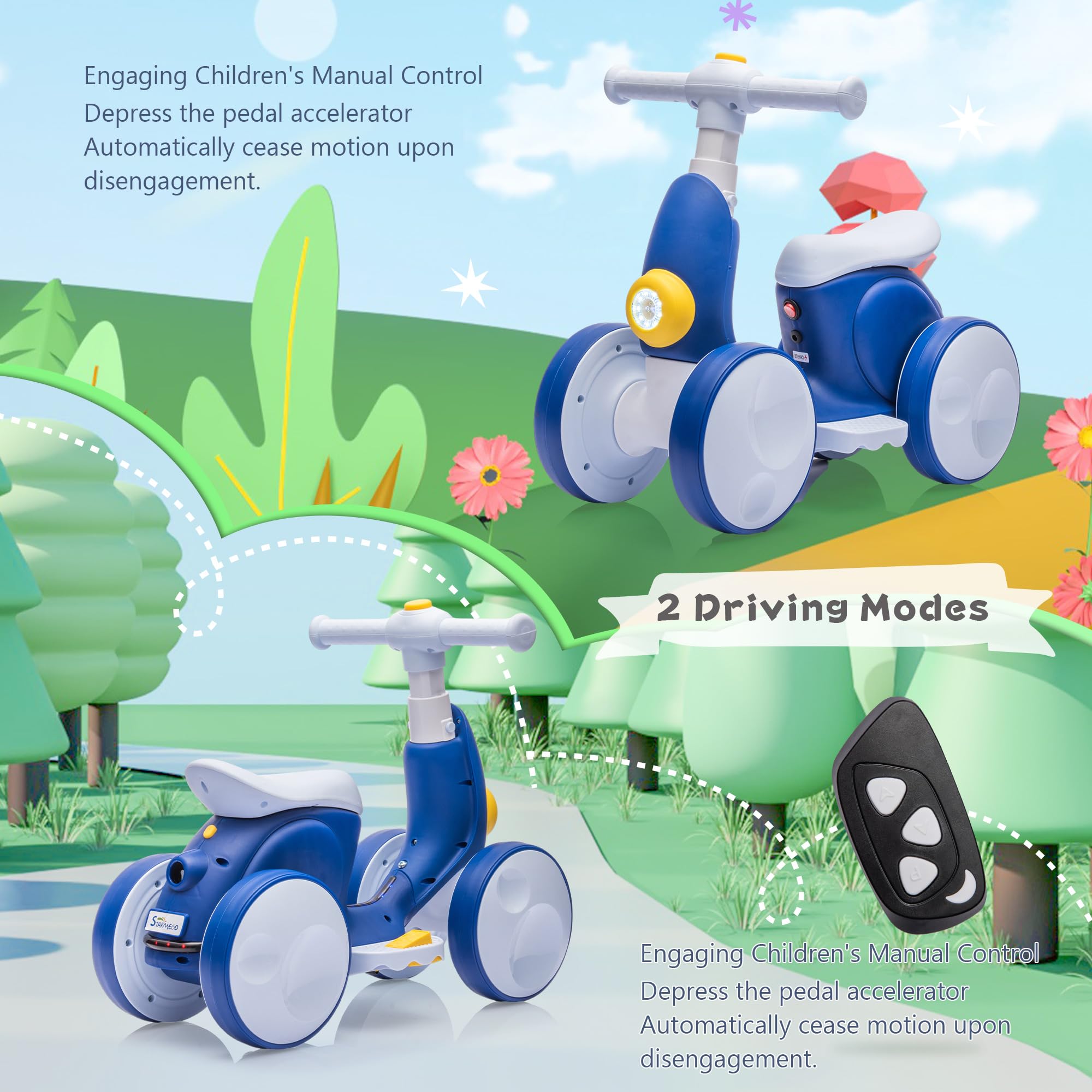 JoyRydz 6V bike with bubble lights and music for engaging rides