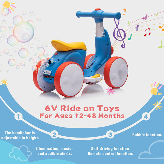 JoyRydz balance bike side view with remote control for guided play.