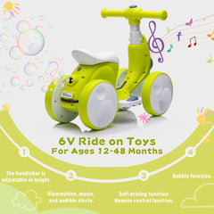 JoyRydz remote-control assist with balance bike, guiding beginners safely.