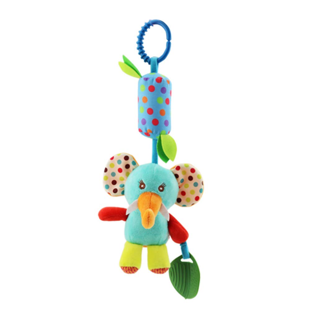 Joyshare monkey plush rattle with bright colors to engage visual interest