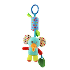 Joyshare monkey plush rattle with bright colors to engage visual interest