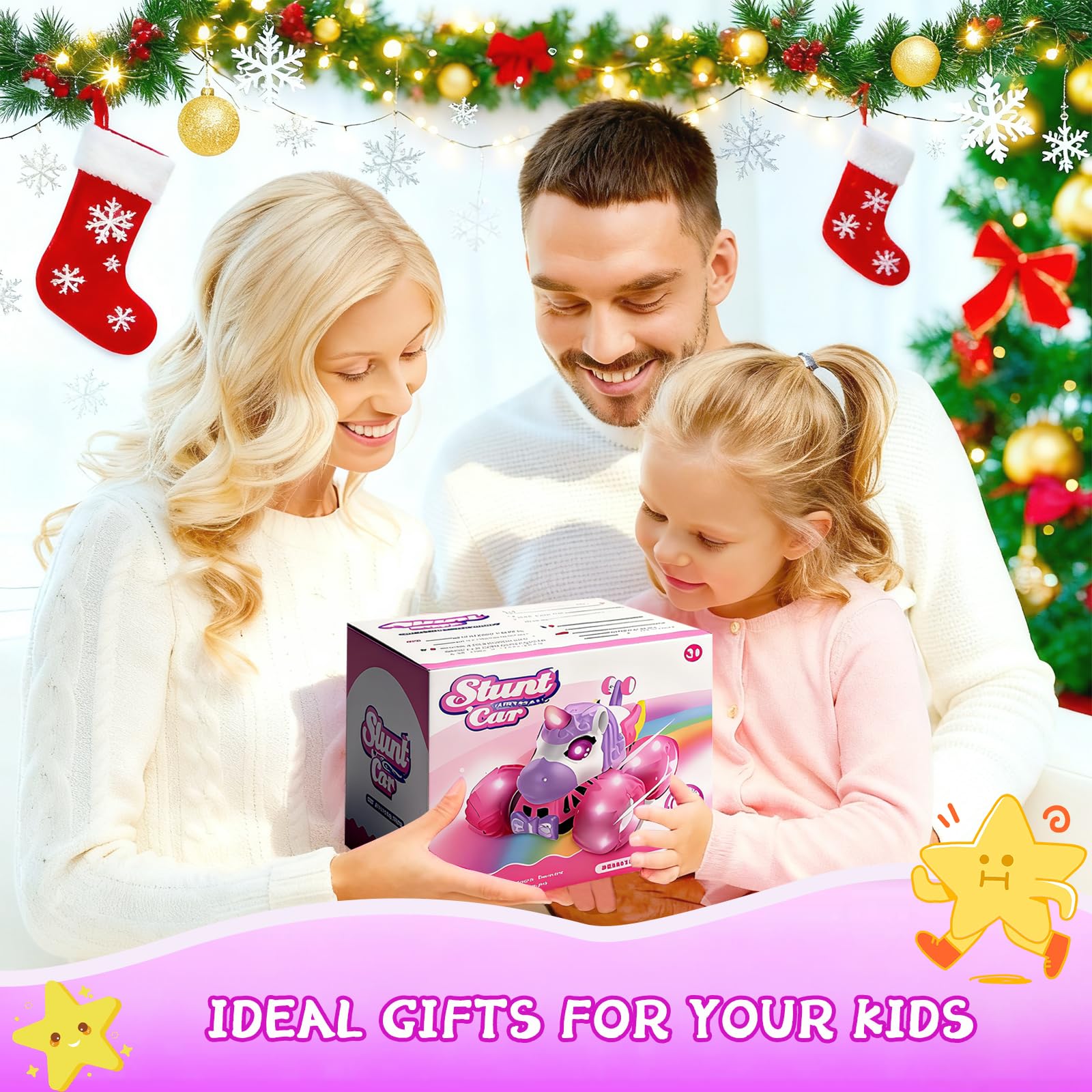 JOYSINTOY LED tires light up for visibility indoors.