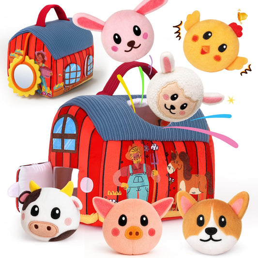 JOYSINTOY baby toy soft barn – encourages tactile exploration and independent play for infants.