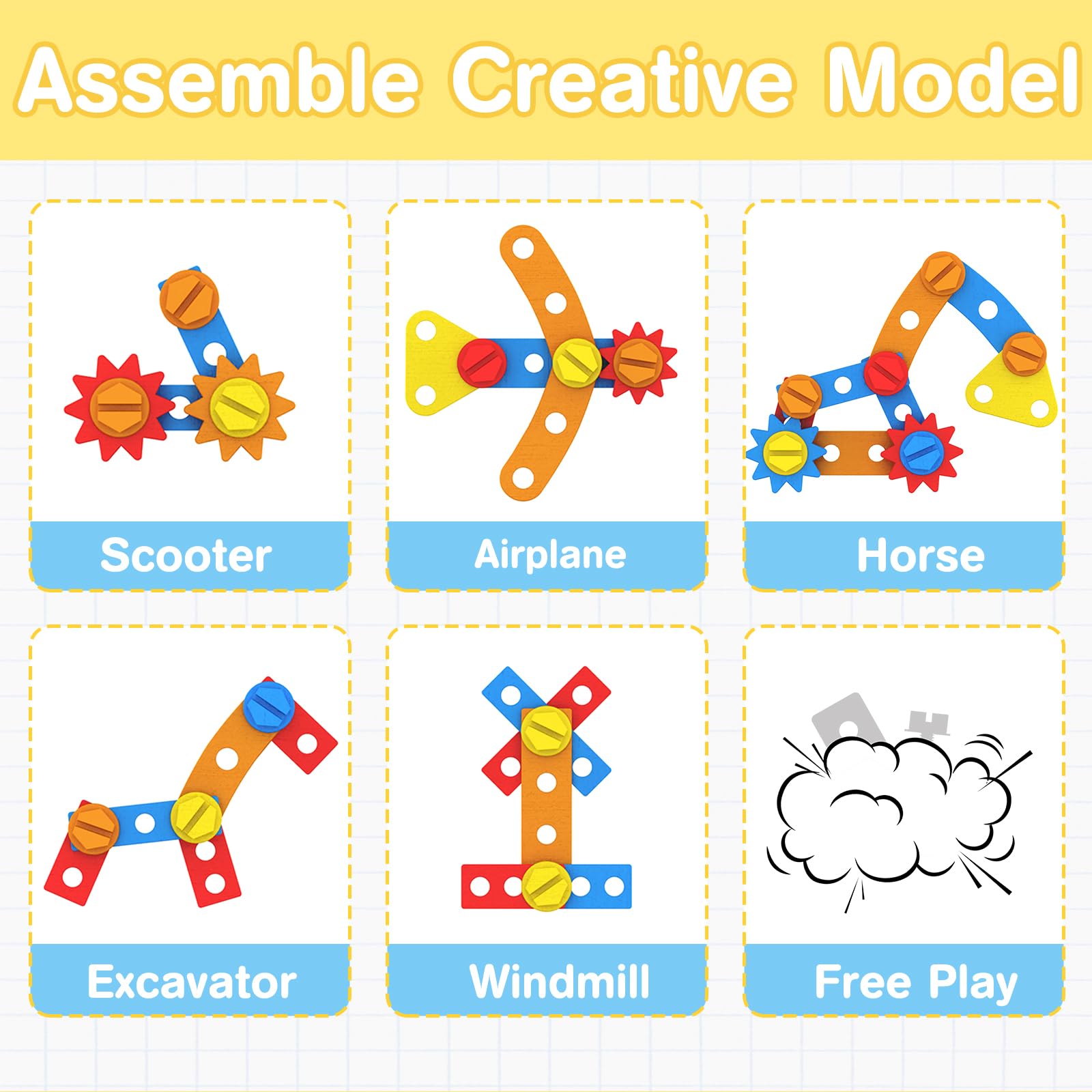 JOYSINTOY smooth-edged wood pieces ensure safe play during busy sessions