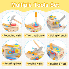 JOYSINTOY wrench and screwdriver pieces help little builders practice problem solving