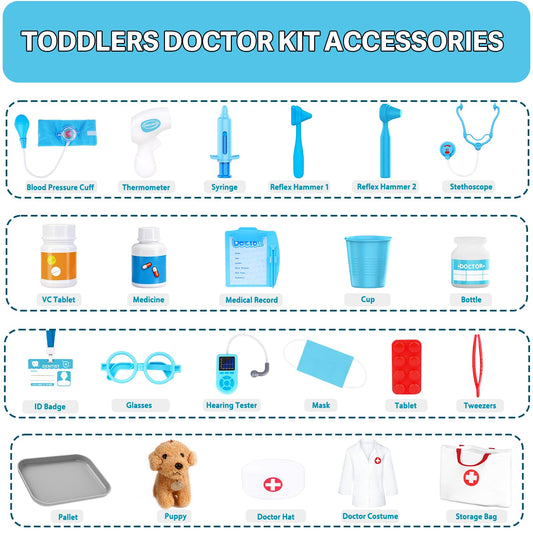 JOYSINTOY doctor kit toddlers blood pressure cuff for realistic pretend checks