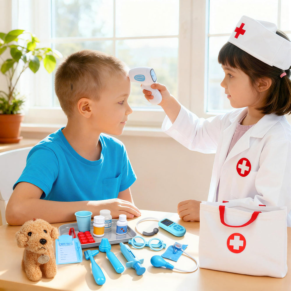 JOYSINTOY doctor kit toddlers glasses for complete doctor persona during pretend exams