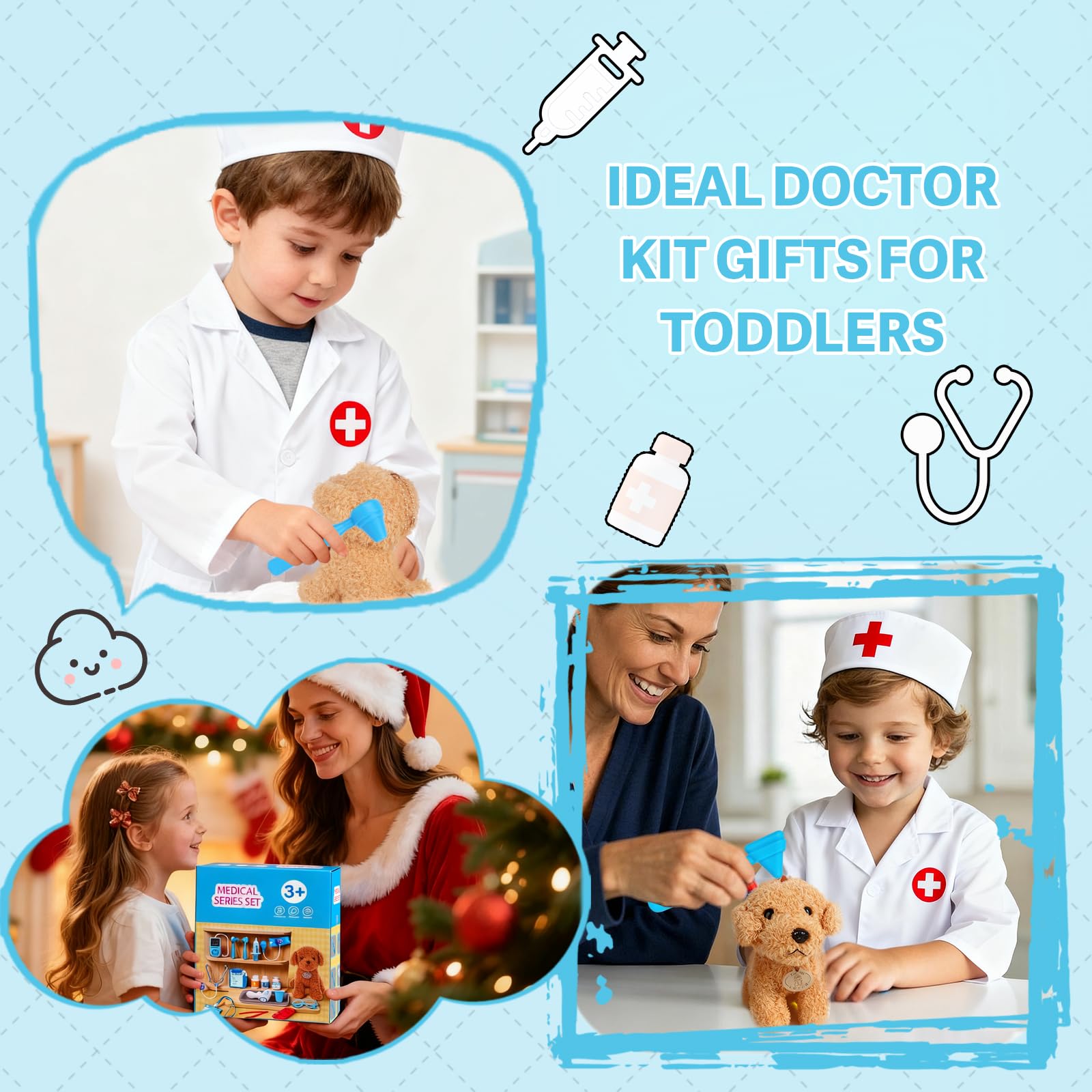 JOYSINTOY doctor kit toddlers medical record for organized pretend clinic sessions