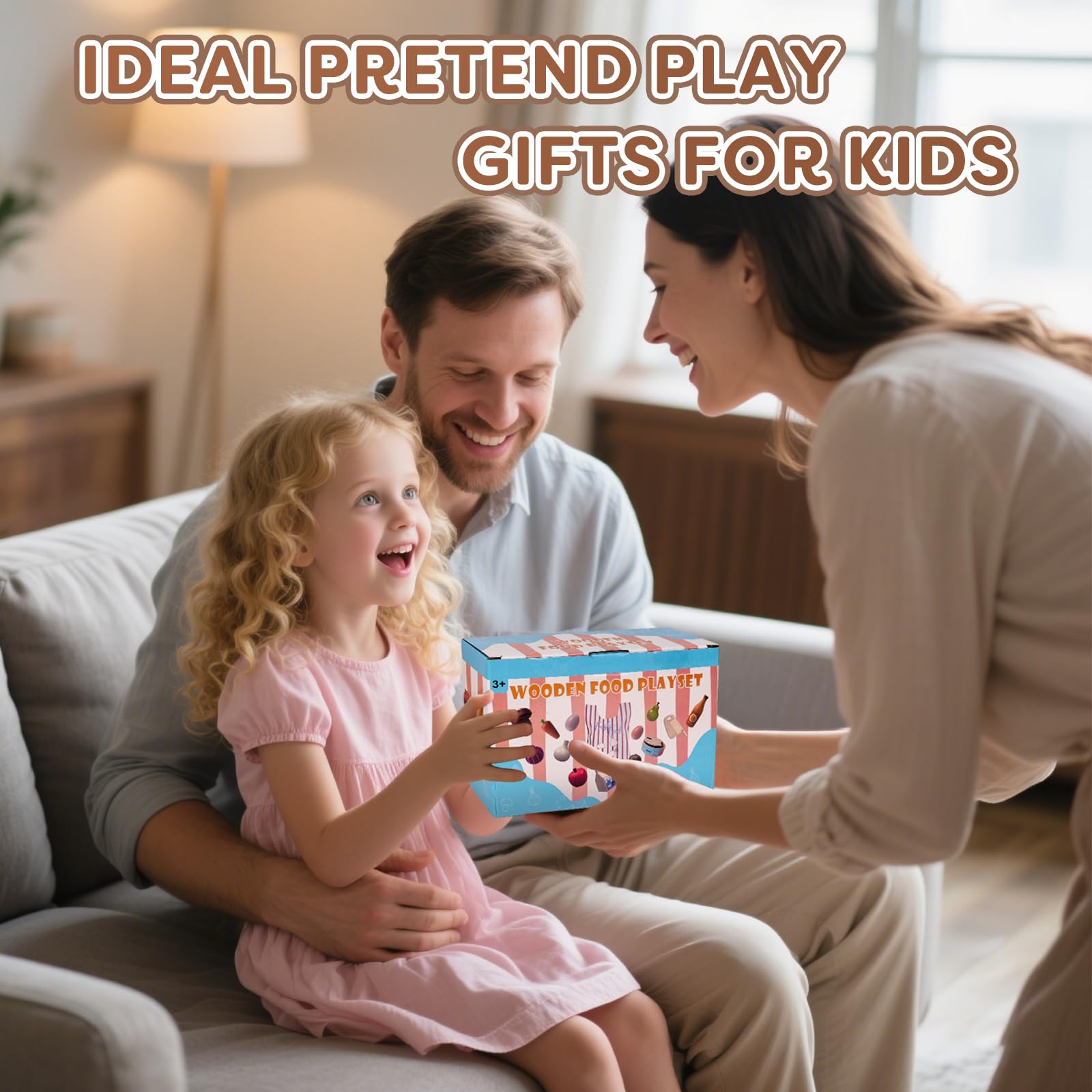 JOYSINTOY wooden cutting board for realistic slicing play and coordination