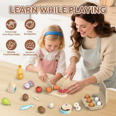JOYSINTOY wooden mushroom invites imaginative serving and storytelling