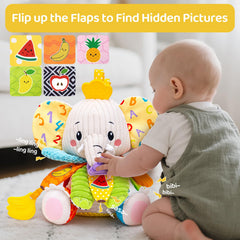 JoySpark Elephant vibrant colors and patterns support visual development.