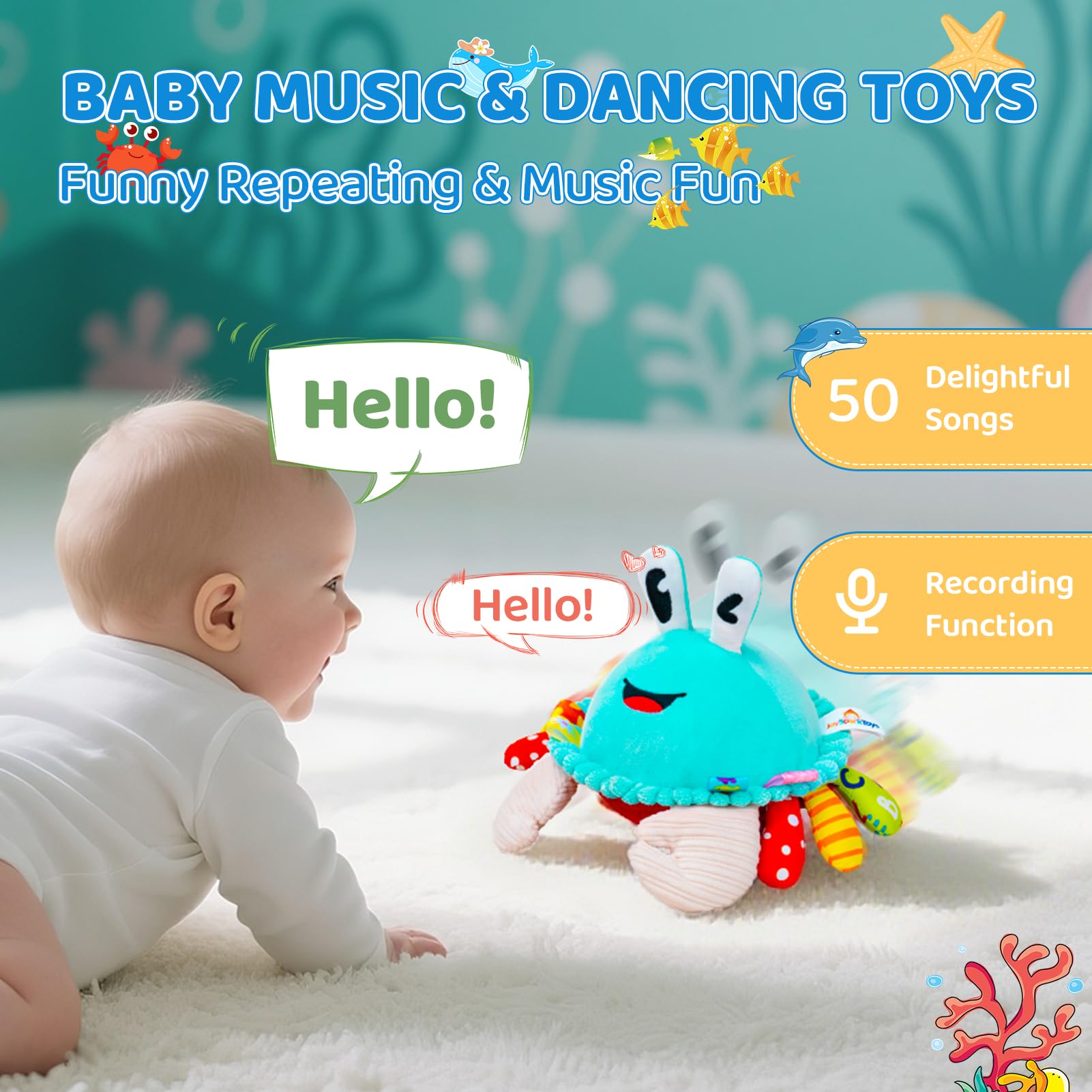JoySpark Toys recording feature lets babies hear their voice during playtime.