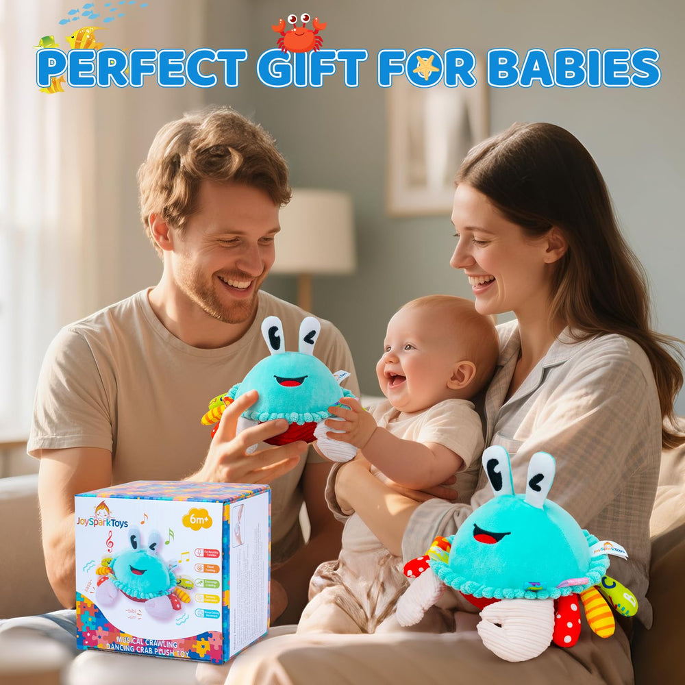 JoySpark Toys safe, durable plush crab ideal for active floor play.