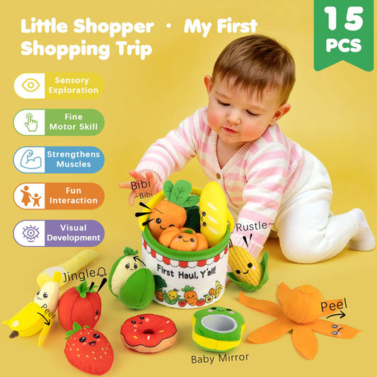 JoySpark Toys play foods inside tote promote precise pincer grasp and sorting
