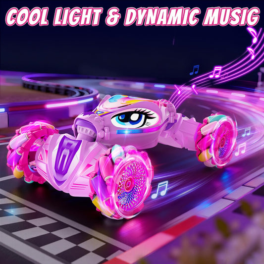 JoySpark Unicorn RC car performing 360° drift for exciting indoor fun.