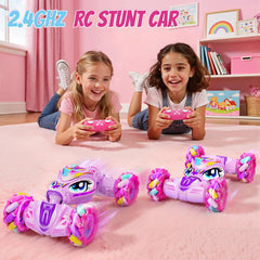 JoySpark unicorn 4WD wheels handle various surfaces for versatile play.