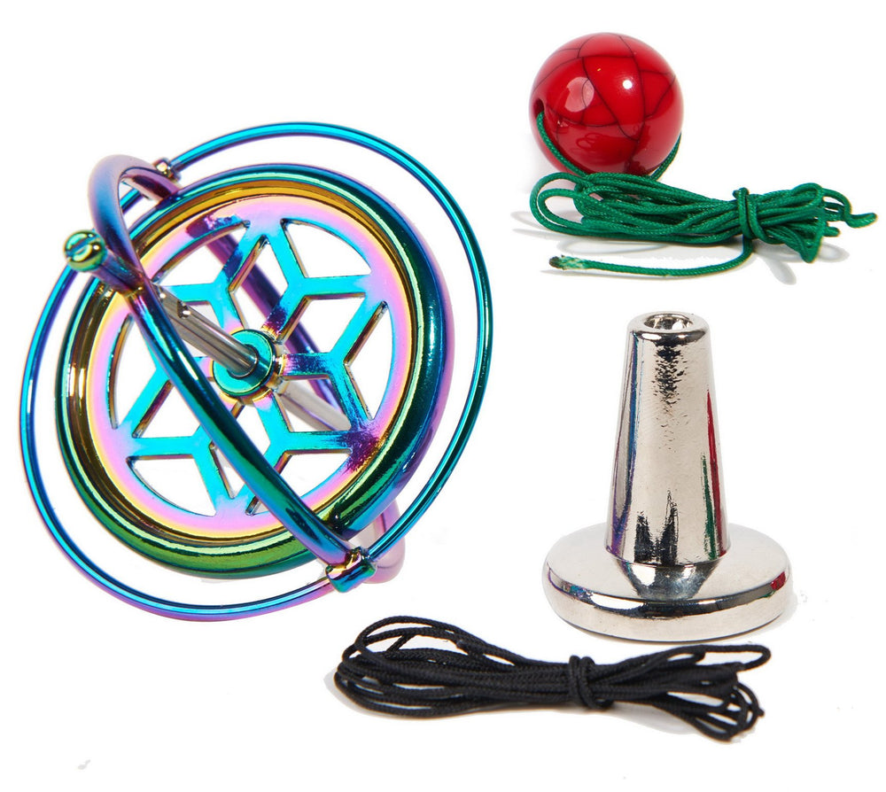 Joytech JA05 gyroscope with colorful rotor pattern for desk appeal.