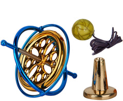 Joytech Precision Gyroscope on display showing metal anti gravity top design and blue frame