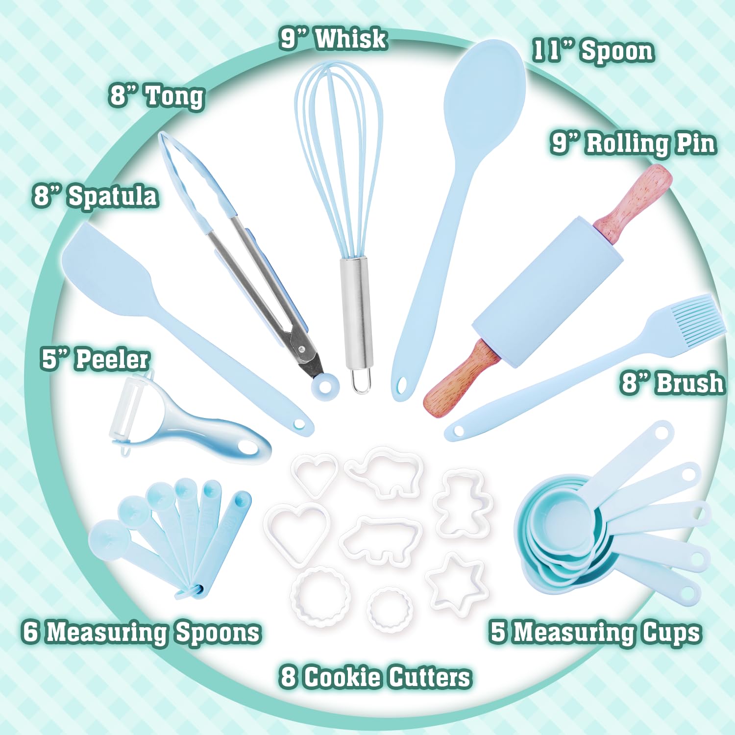 JoyTown cookbook and utensils laid out for budding chefs to learn measuring and mixing.