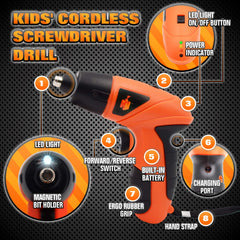 JoyTown drill LED light helps kids focus during simple assembly tasks