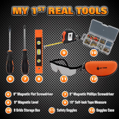 JoyTown Kids Real Tool Set needle nose pliers for precise handling on crafts
