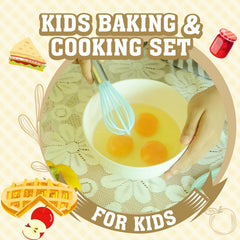 JoyTown timer, apron and chef hat ready for pretend or real kitchen practice.