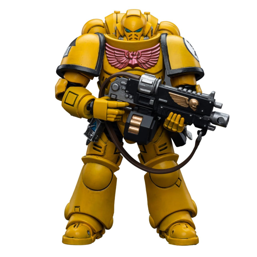 JOYTOY 1/18 Imperial Fists Intercessors paint work shows crisp lines and battle-ready colors.