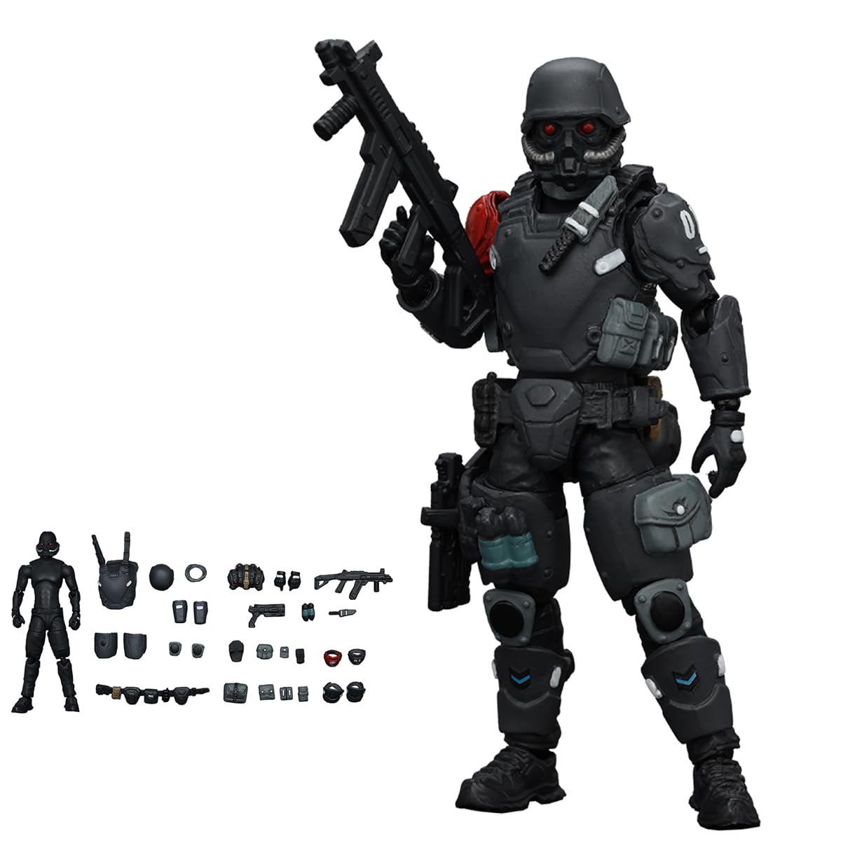 JOYTOY FEAR XS-01 Night Raid figure, front view, highly articulated for dynamic poses.