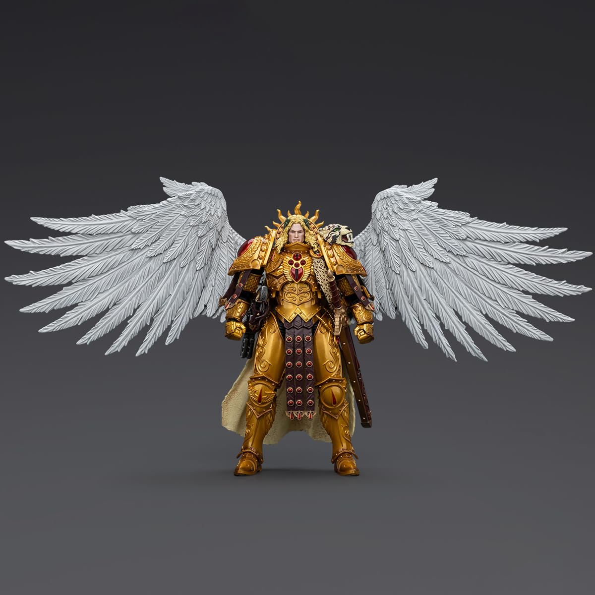JoyToy Sanguinius armor detail with vintage paint accents for collectors.