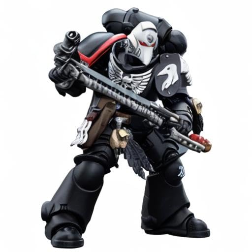 JOYTOY Raven Guard Intercessors Sergeant Rychas display piece for shelves.